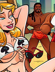 He asked his wife to wear a bikini with the symbol of the suit of spades in black / Anacondas / The queen of spades / welcomix