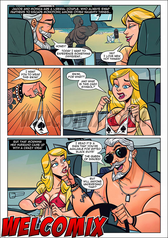 He asked his wife to wear a bikini with the symbol of the suit of spades in black / Anacondas / The queen of spades / welcomix